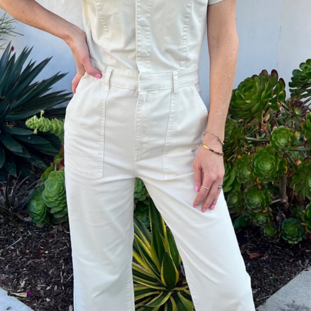 Pistola Denim- Mackenna Jumpsuit in eggshell
